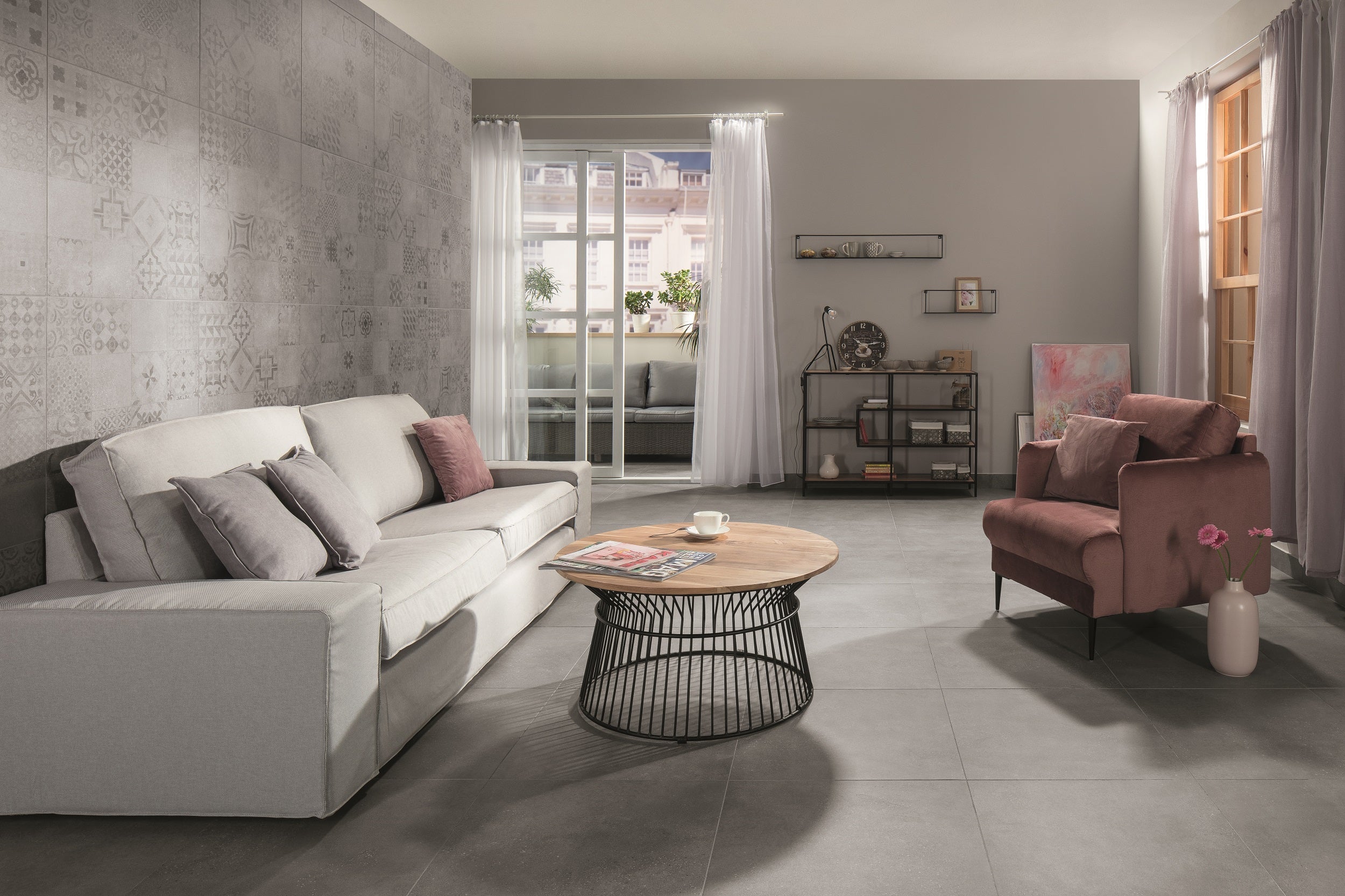 Bodenfliese Origo Dekor grau 60x60cm